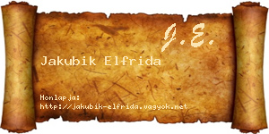 Jakubik Elfrida névjegykártya